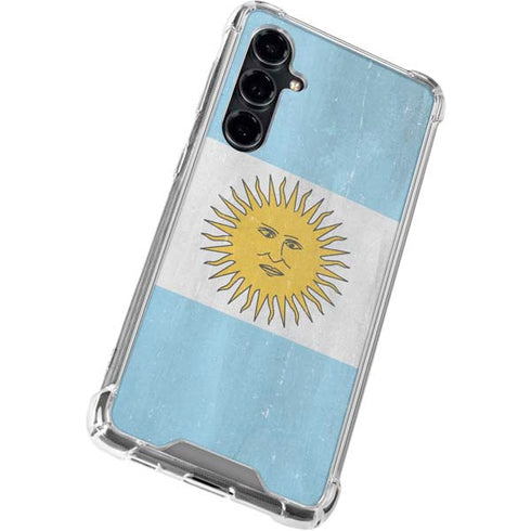 Argentina Flag Distressed Galaxy S23 FE Clear Case